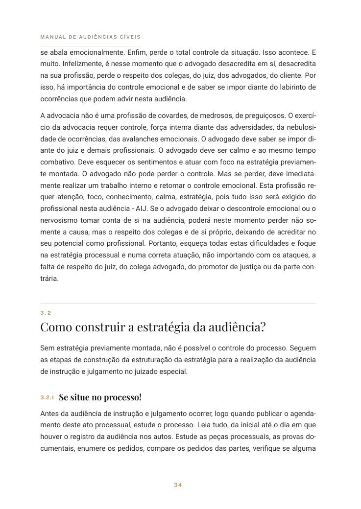 Página do capítulo 3 sobre controle emocional e estratégia da audiência